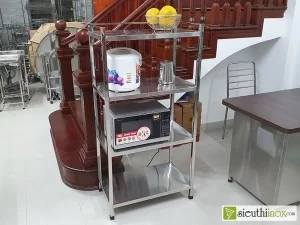 Kệ inox 4 tầng để đồ nhà bếp, KT 700x400