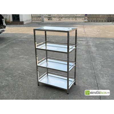 Kệ inox 4 tầng tấm nhiều kích thước