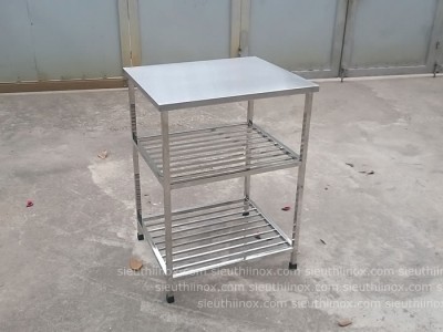 Kệ inox 3 tầng có nan thoáng