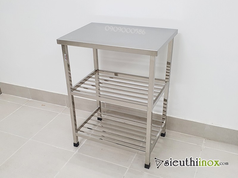 Kệ inox 3 tầng, 40x60cm. Nhận đặt hàng theo yêu cầu