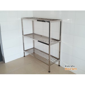 Kệ inox 3 tầng nan