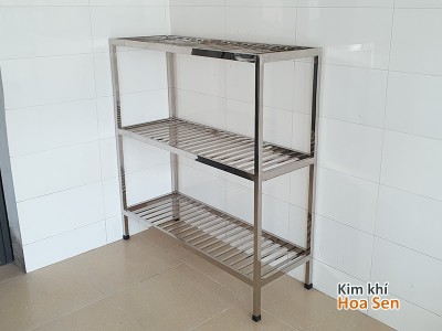 Kệ inox 3 tầng nan