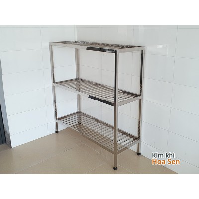 Kệ inox 3 tầng nan