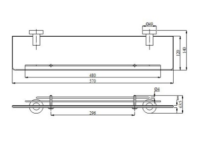 Kệ kính inox 702