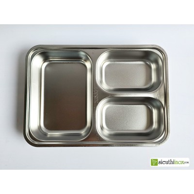 Khay cơm inox 3 ngăn, 3N2417