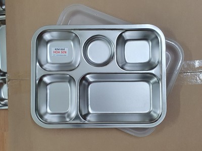 Khay cơm inox, hộp cơm văn phòng 5 ngăn, 5N3023