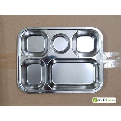Khay cơm inox 5 ngăn, 5N3023T Khay cơm inox 5 ngăn, 5N3023T