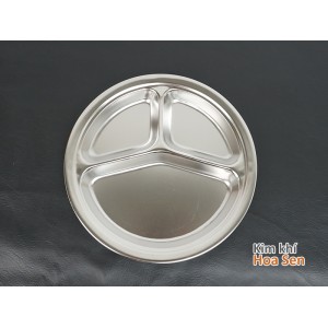 Khay cơm inox 3 ngăn tròn, 3NT