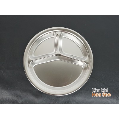 Khay cơm inox 3 ngăn tròn, 3NT