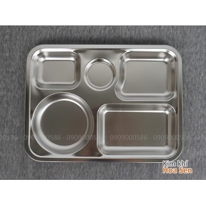 Khay cơm inox 5 ngăn to, 5N3627