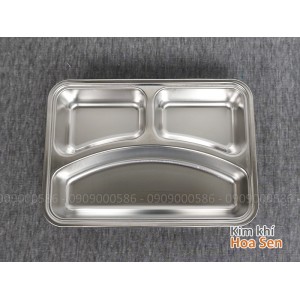 Khay cơm inox 3 ngăn 2417