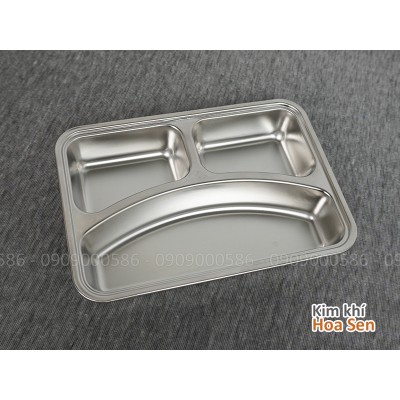 Khay cơm inox 3 ngăn 2417