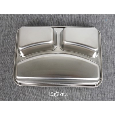 Khay cơm inox 3 ngăn 2417