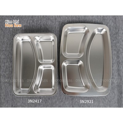 Khay cơm inox 3 ngăn, 3N2921