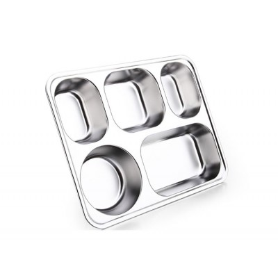 Khay cơm văn phòng 5 ngăn, nắp inox Khay cơm văn phòng 5 ngăn, nắp inox