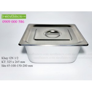 Khay inox Buffet - Khay GN 1/2- Khay Topping - Khay đựng thực phẩm cao cấp Khay inox Buffet - Khay GN 1/2- Khay Topping - Khay đựng thực phẩm cao cấp