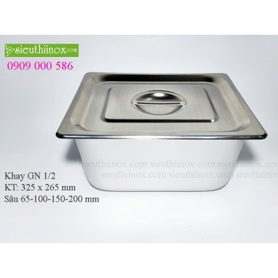 Khay inox Buffet - Khay GN 1/2- Khay Topping - Khay đựng thực phẩm cao cấp Khay inox Buffet - Khay GN 1/2- Khay Topping - Khay đựng thực phẩm cao cấp