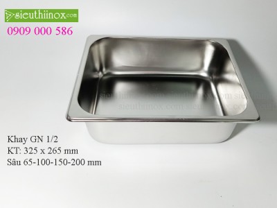 Khay inox Buffet - Khay GN 1/2- Khay Topping - Khay đựng thực phẩm cao cấp