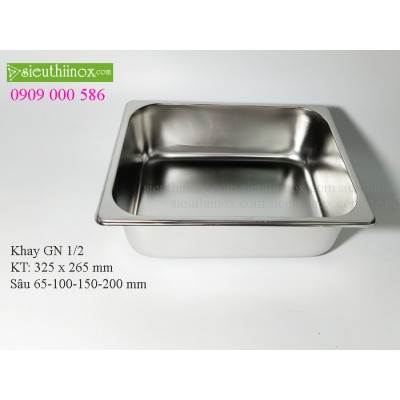 Khay inox Buffet - Khay GN 1/2- Khay Topping - Khay đựng thực phẩm cao cấp Khay inox Buffet - Khay GN 1/2- Khay Topping - Khay đựng thực phẩm cao cấp