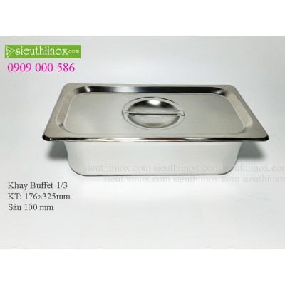 Khay inox Buffet - Khay GN 1/3- Khay Topping - Khay đựng thực phẩm cao cấp Khay inox Buffet - Khay GN 1/3- Khay Topping - Khay đựng thực phẩm cao cấp