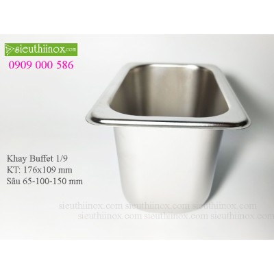 Khay inox Buffet 1/9 - Khay GN - Khay Topping - Khay đựng thực phẩm cao cấp Khay inox Buffet 1/9 - Khay GN - Khay Topping - Khay đựng thực phẩm cao cấp
