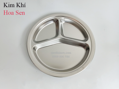 Khay cơm inox 3 ngăn tròn