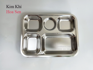 Khay cơm inox 5 ngăn bé SUS 201 dày 0.7mm 