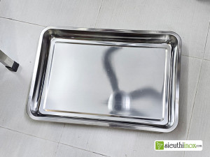 Khay inox 35x50 sâu 5cm loại dày