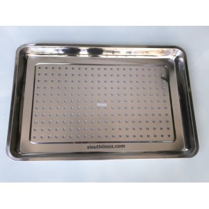 Khay inox 40x60 sâu 5cm lỗ thủng Khay inox 40x60 sâu 5cm lỗ thủng