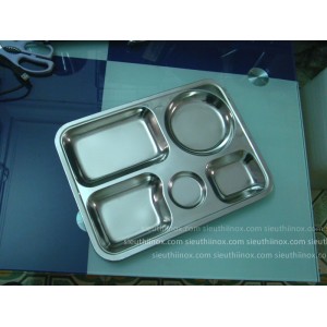 Khay inox 5 ngăn 27x36