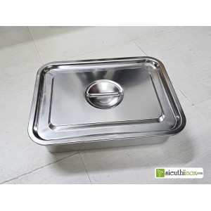 Khay inox có nắp nhiều cỡ Khay inox có nắp nhiều cỡ