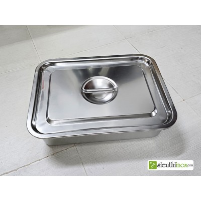 Khay inox có nắp nhiều cỡ