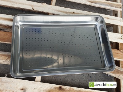 Khay lỗ thủng inox, 40x60 sâu 7cm loại dày