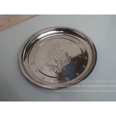 Khay tròn inox hình chùm nho 40cm