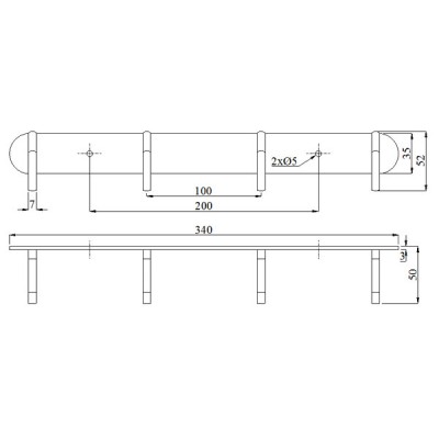 Móc áo inox 304, loại 4 khuyên BN114 Móc áo inox 304, loại 4 khuyên BN114