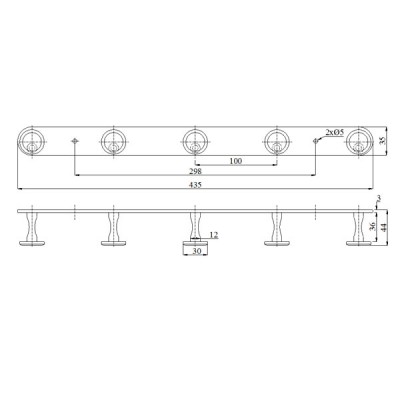 Móc treo quần áo loại 5 khuyên đúc, BN2150