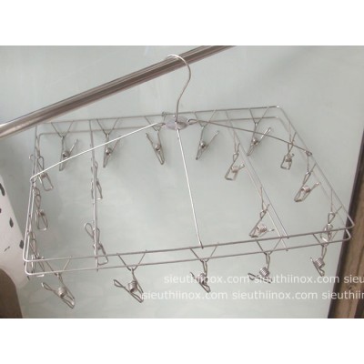 Kẹp vuông inox phơi khăn, tất, đồ sơ sinh
