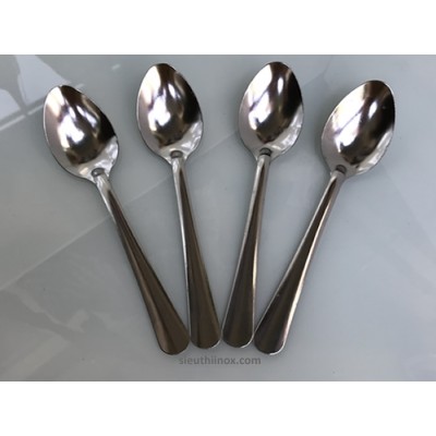 Thìa súp inox trơn đầu nhọn