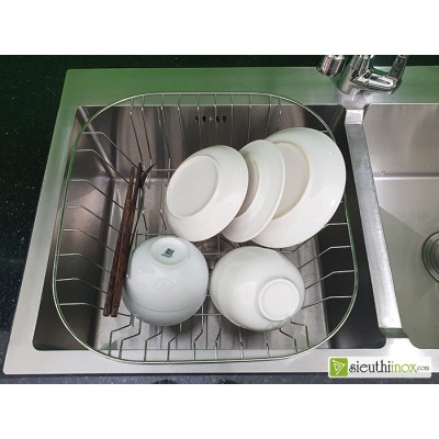 Rổ để bồn rửa, rổ để chậu rửa bát, rổ inox hình chữ nhật