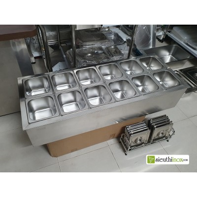 Thùng giữ lạnh chứa 12 khay topping 1/6 Thùng giữ lạnh chứa 12 khay topping 1/6