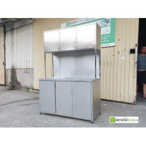 Combo tủ chậu rửa và tủ chạn bát inox kết hợp
