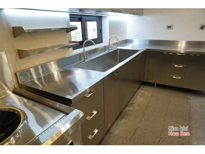 Tủ bàn bếp inox và chậu rửa công nghiệp Tủ bàn bếp inox và chậu rửa công nghiệp