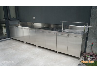 Tủ bàn bếp inox ngoài trời