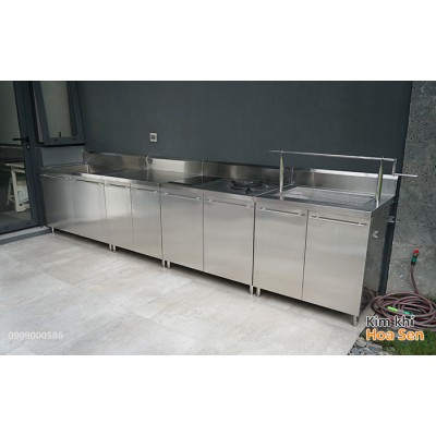 Tủ bàn bếp inox ngoài trời