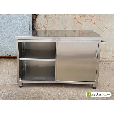 Tủ cửa lùa inox 2 cánh, KT 1200x750
