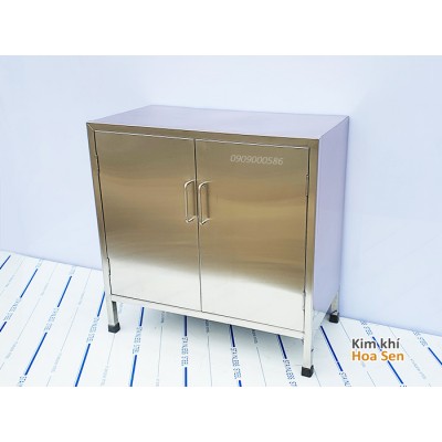 Tủ inox đựng bát đĩa, ca cốc loại nhỏ, cánh kín