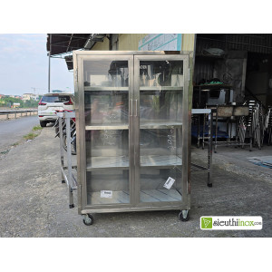 Tủ inox 4 tầng tấm, KT 1000x450x1400(mm)