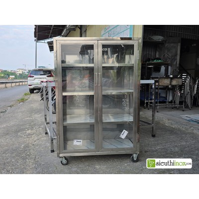 Tủ inox 4 tầng tấm, KT 1000x450x1400(mm)