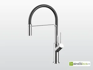 Vòi rửa chén bát nóng lạnh dây rút Malloca K081C