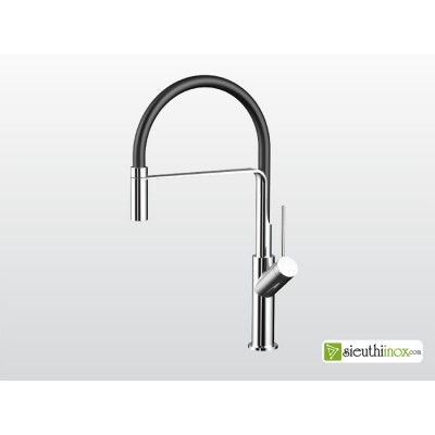 Vòi rửa chén bát nóng lạnh dây rút Malloca K081C